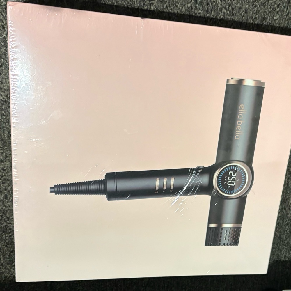 Black Hair Styling Tool with Digital Display - Pink Box